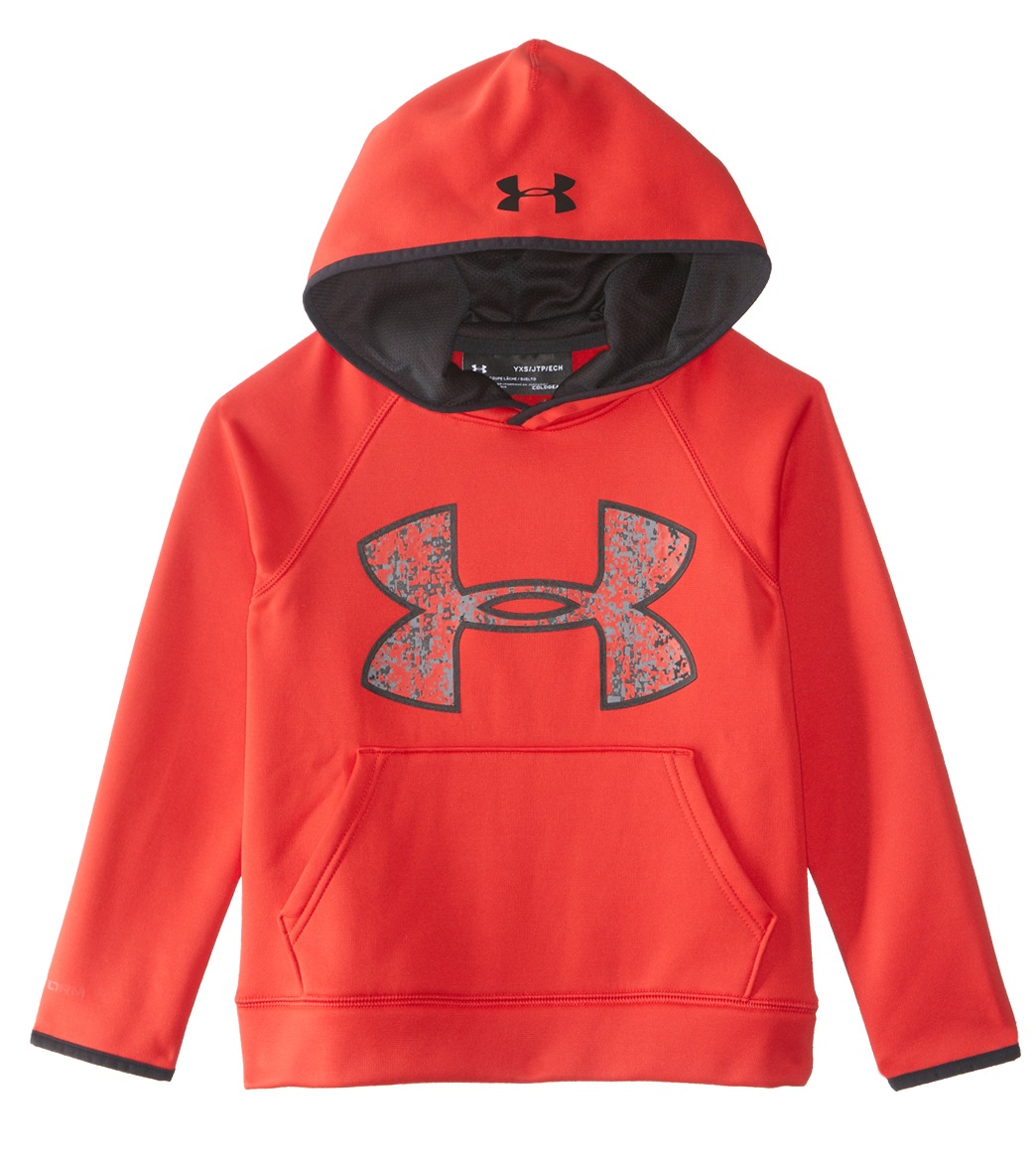 Under Armour Boys' Af Big Logo Hoody - Red-Black -Red Small Red/Black /Red Cotton/Polyester - Swimoutlet.com