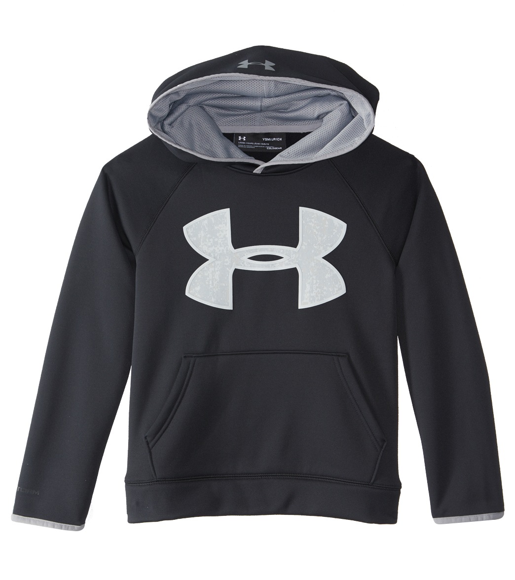 Under Armour Boys' Af Big Logo Hoody - Black -Steel-Overcast Gray X-Small /Steel/Overcast Gray Cotton/Polyester - Swimoutlet.com