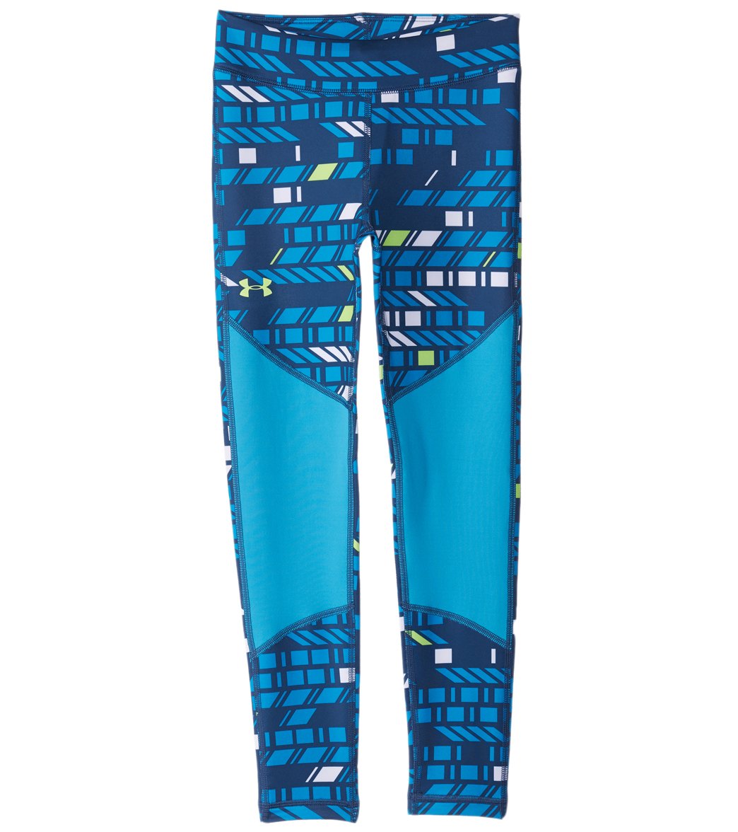 Under Armour Girls' Novelty Coldgear Leggings - True Ink-Blue Shift-Quirky Lime Xl True Ink/Blue Shift/Quirky Lime Elastane/Polyester
