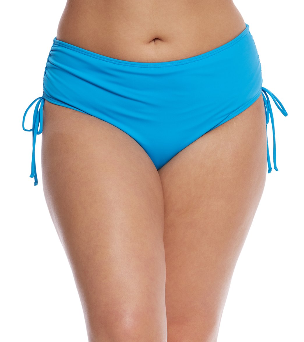 Sunsets Curve Plus Size French Blue High Hipster Bikini Bottom - 22W - Swimoutlet.com