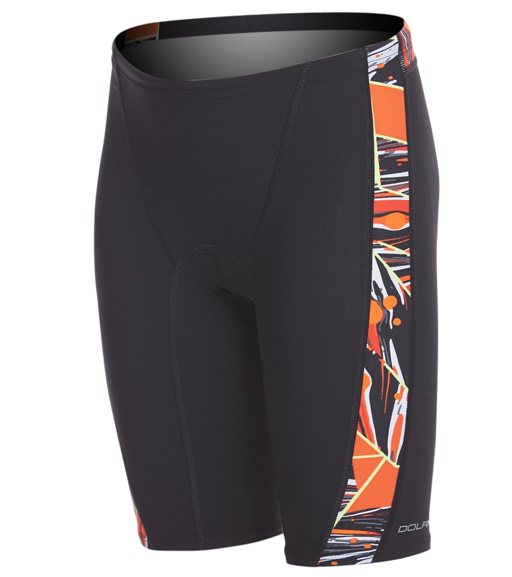 Dolfin Graphlite Boys' Vantage Spliced Jammer Swimsuit - Orange 22 Nylon/Xtra/Life/Lycra® - Swimoutlet.com