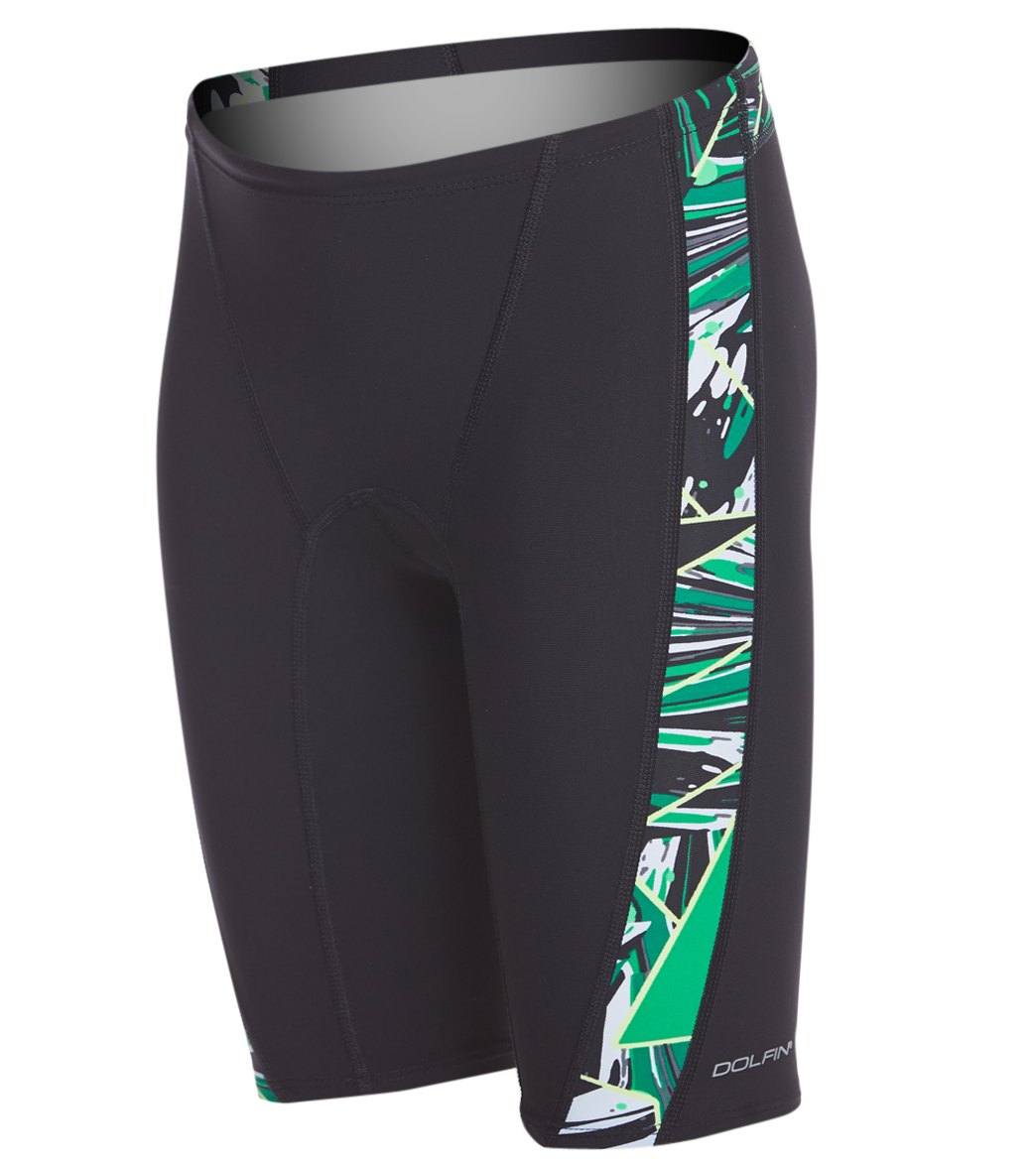 Dolfin Graphlite Boys' Vantage Spliced Jammer Swimsuit - Green 22 Nylon/Xtra/Life/Lycra® - Swimoutlet.com