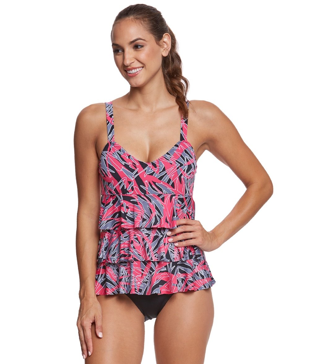 Dolfin Aquashape Women's St Lucia Ruffle Tier One Piece Swimsuit at ...