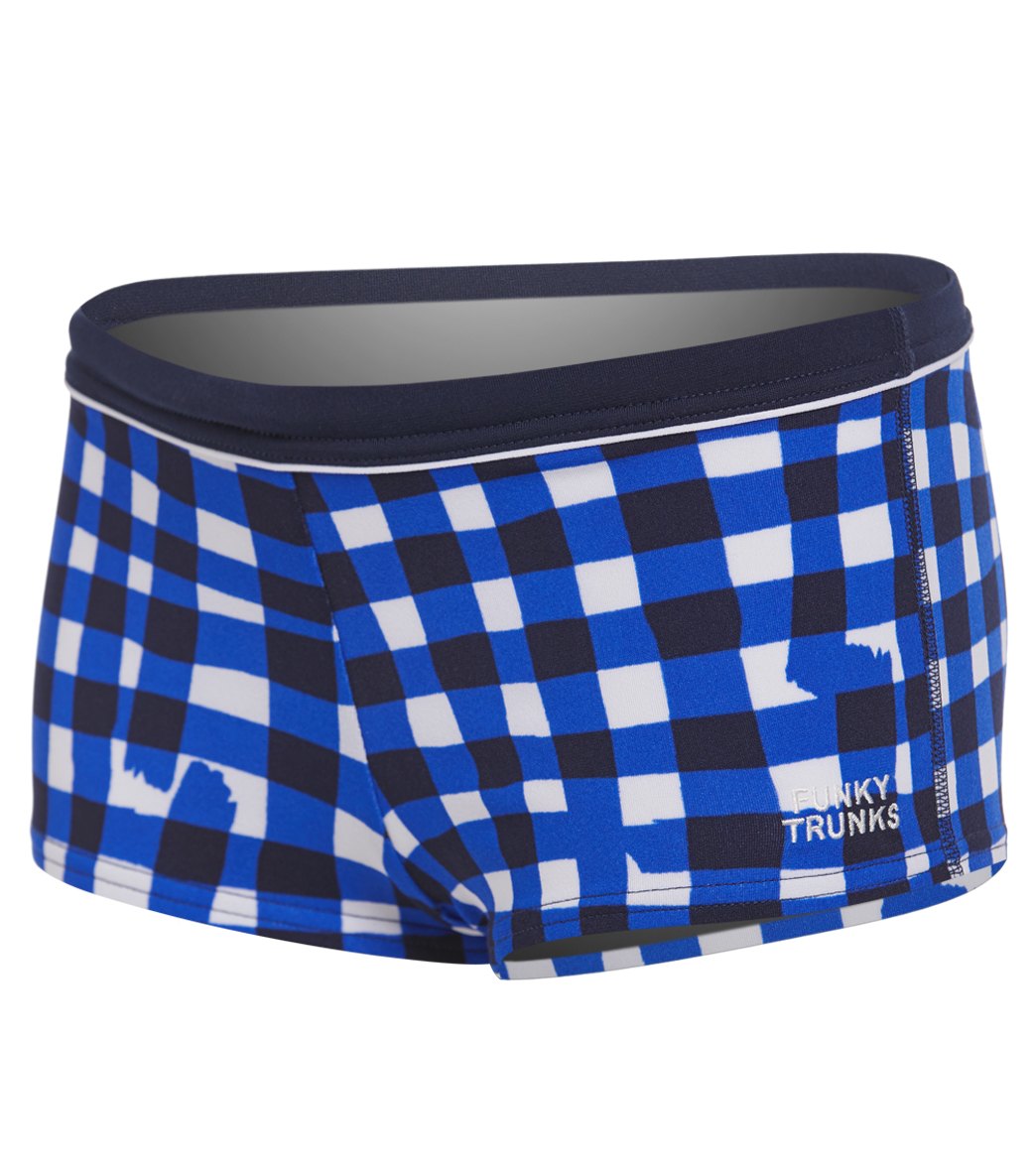 Funky Trunks Toddler Boys' Checkin In Square Leg Brief Swimsuit - Multi 2T Polyester - Swimoutlet.com