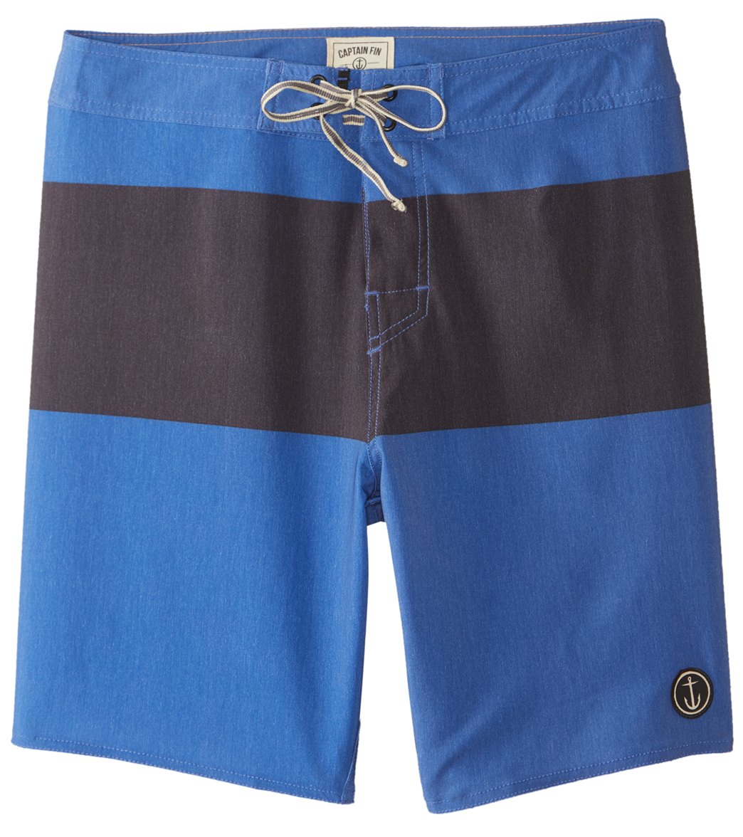 Captain Fin Men's Harry Boardshorts - Blue 28 Polyester/Elastane - Swimoutlet.com