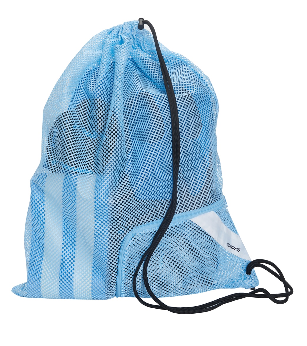 Sporti Mesh Bag With Zipper Pocket - Aqua Polyester - Swimoutlet.com