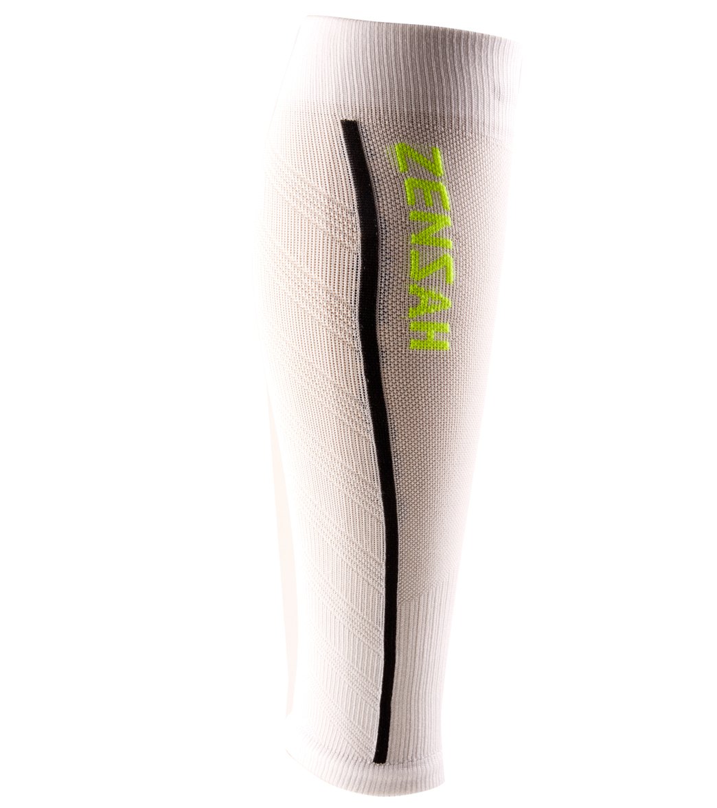 Zensah Featherweight Compression Leg Sleeves - White Large Elastane/Nylon/Polyamide - Swimoutlet.com
