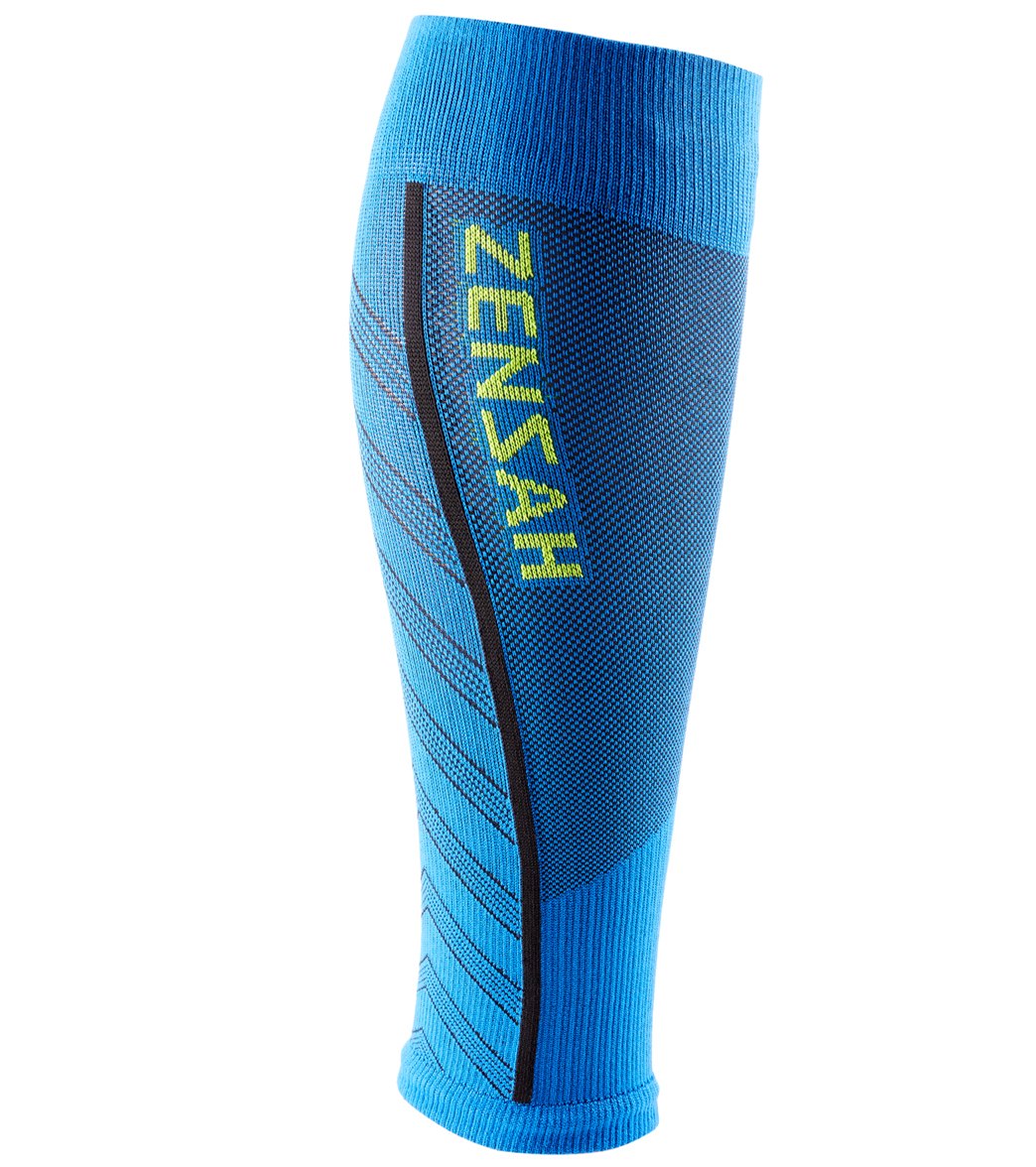 Zensah Featherweight Compression Leg Sleeves - Sporty Blue Large Elastane/Nylon/Polyamide - Swimoutlet.com