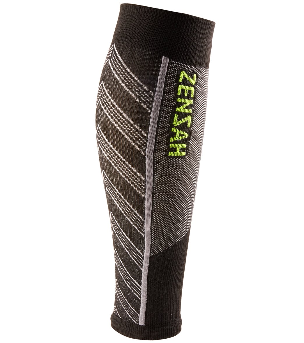 Zensah Featherweight Compression Leg Sleeves - Black Large Elastane/Nylon/Polyamide - Swimoutlet.com