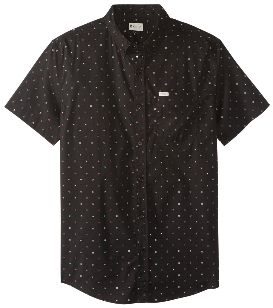 Matix Men's Pierce Short Sleeve Shirt - Black Small Cotton - Swimoutlet.com