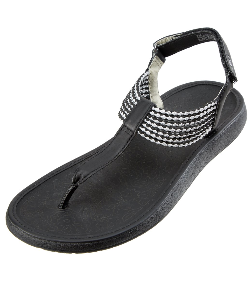 Jambu Women's Yasmin Sandals - Black/Silver 6 100% Rubber - Swimoutlet.com