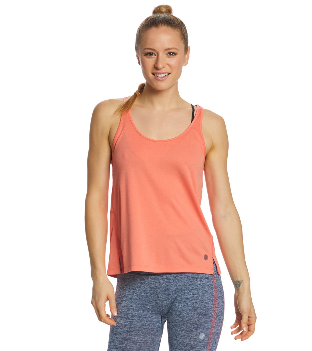 Asics Women's Loose Tank - Coralicious Heather Small Polyester - Swimoutlet.com