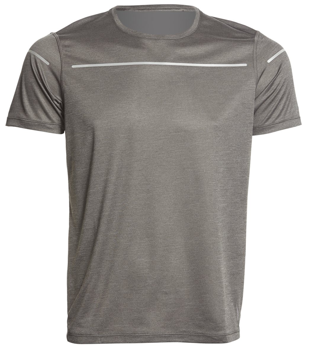 Asics Men's Lite-Show Short Sleeve Shirt - Dark Grey Small Polyester - Swimoutlet.com