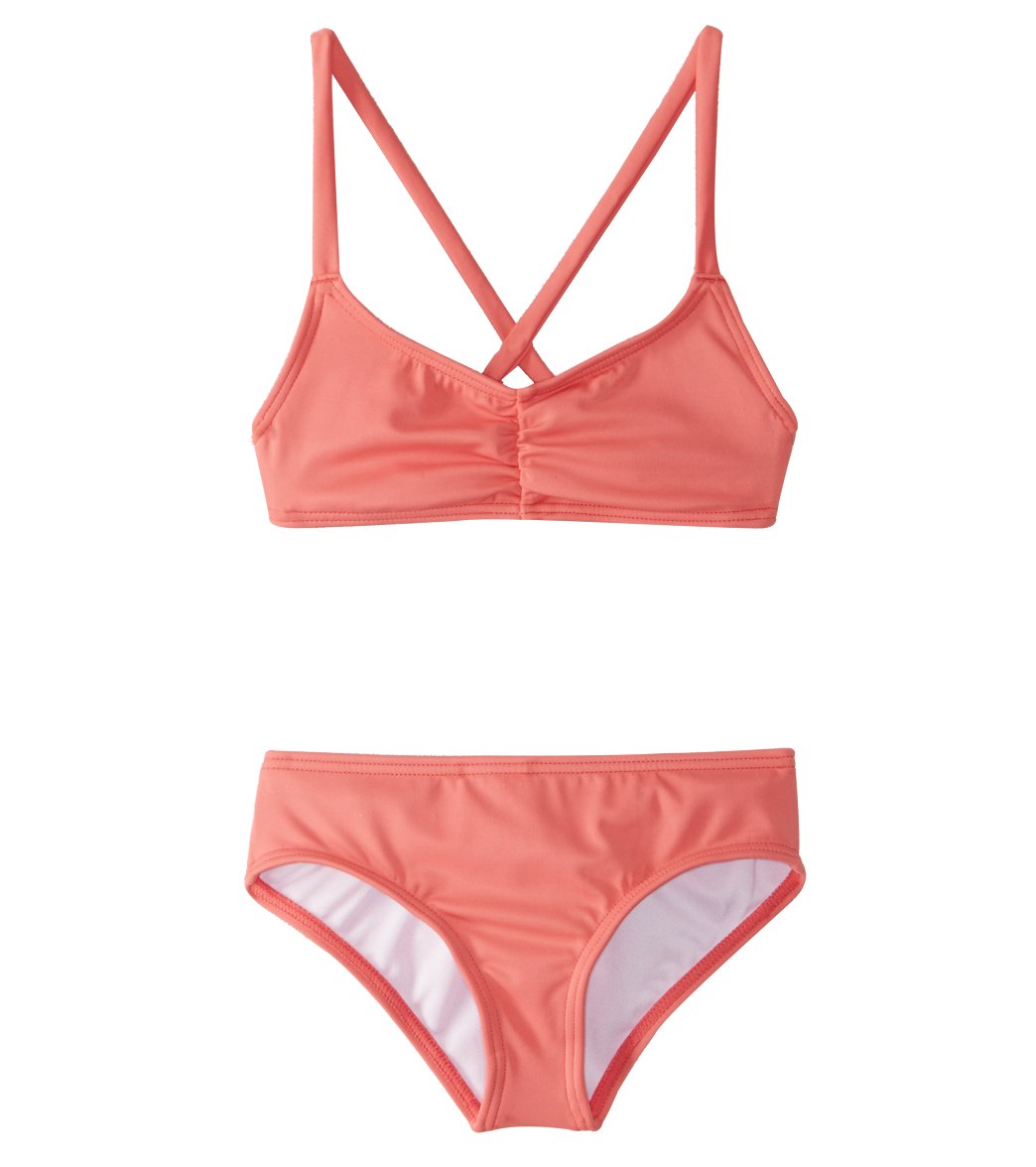 Billabong Girls' Sol Searcher Crossback Bikini Set 4-14 - Paradise Pink 4 - Swimoutlet.com