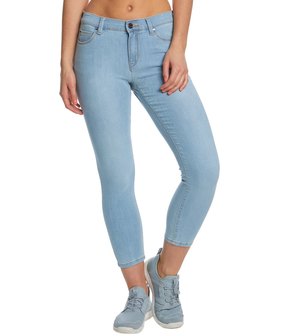 Lole Women's Skinny 7/8 Jeans - Light Blue Denim Wash 29 Cotton/Polyester - Swimoutlet.com