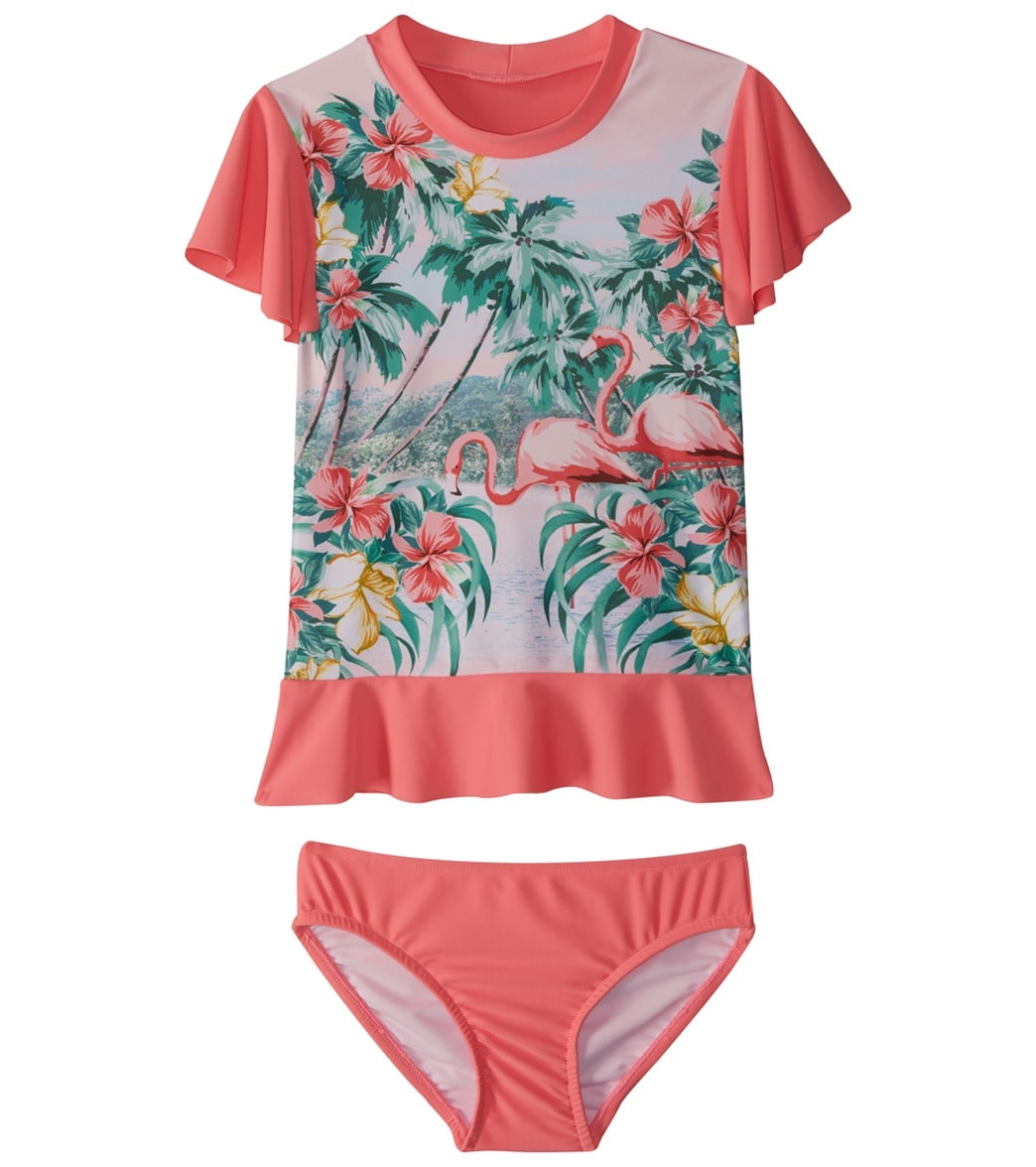 Seafolly Girls' Hawaiian Rose Rashguard Set (2T7) at
