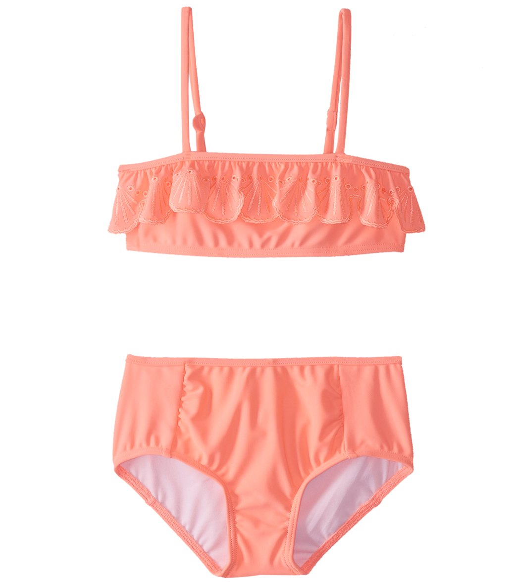 Seafolly Girls' Sweet Summer Bikini Set 2T-7 - Fusion Coral 0 - Swimoutlet.com