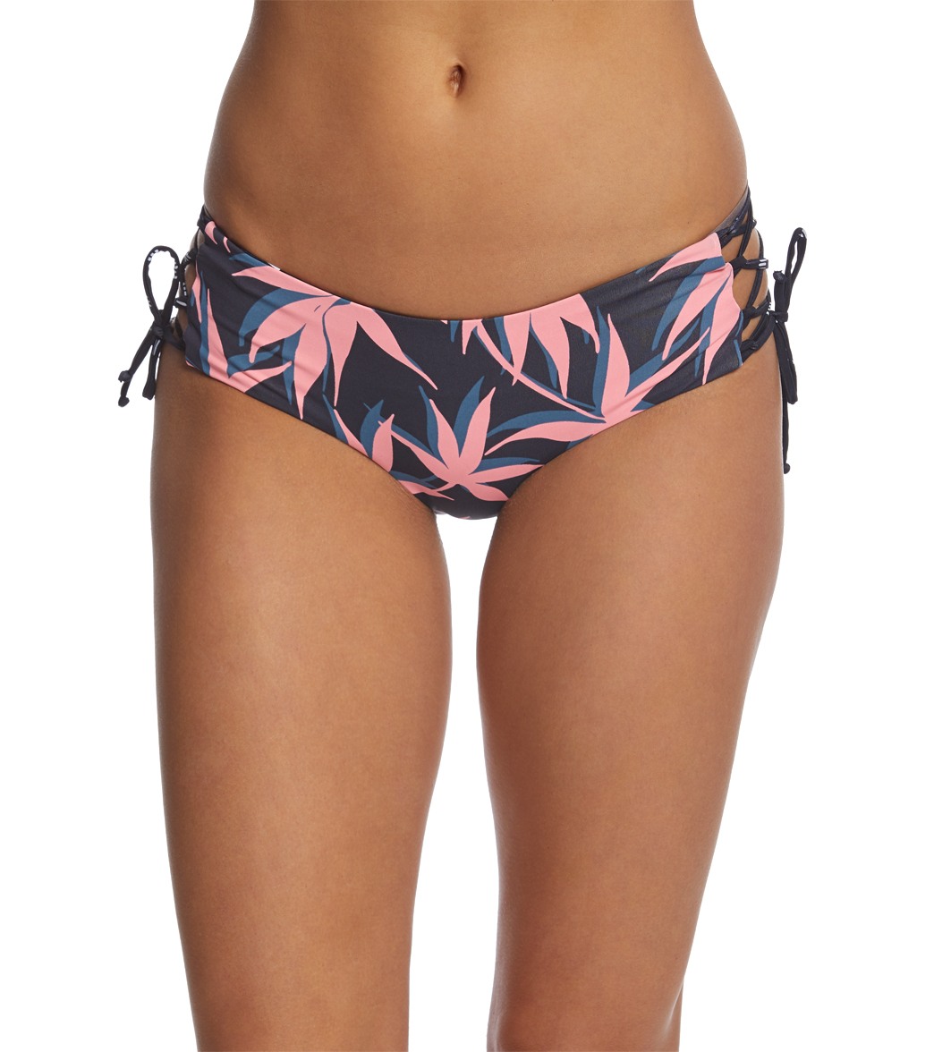 Carve Designs Mustique Reversible Bikini Bottom - Flamingo Palms/Dash X-Small Nylon/Spandex - Swimoutlet.com