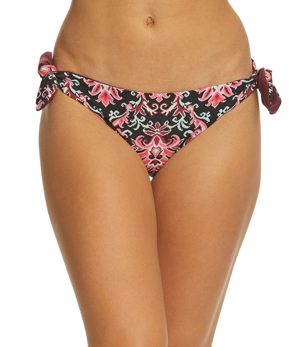 Kate Spade New York Oasis Beach Reversible Bikini Bottom - Black Large - Swimoutlet.com