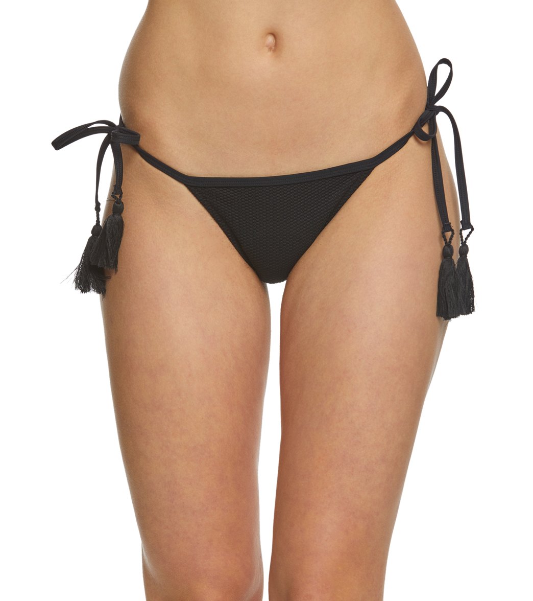 Somedays Lovin Ashed Trail Tie Bikini Bottom - Black Large Elastane/Polyamide - Swimoutlet.com