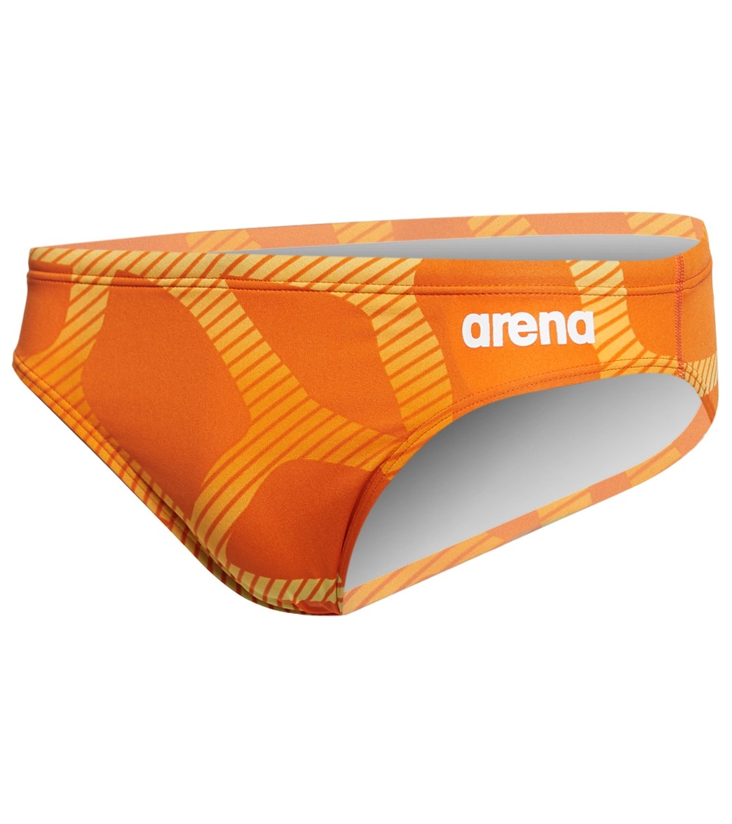 Arena Men's Spider Brief Swimsuit - Orange 38 Polyester/Pbt - Swimoutlet.com