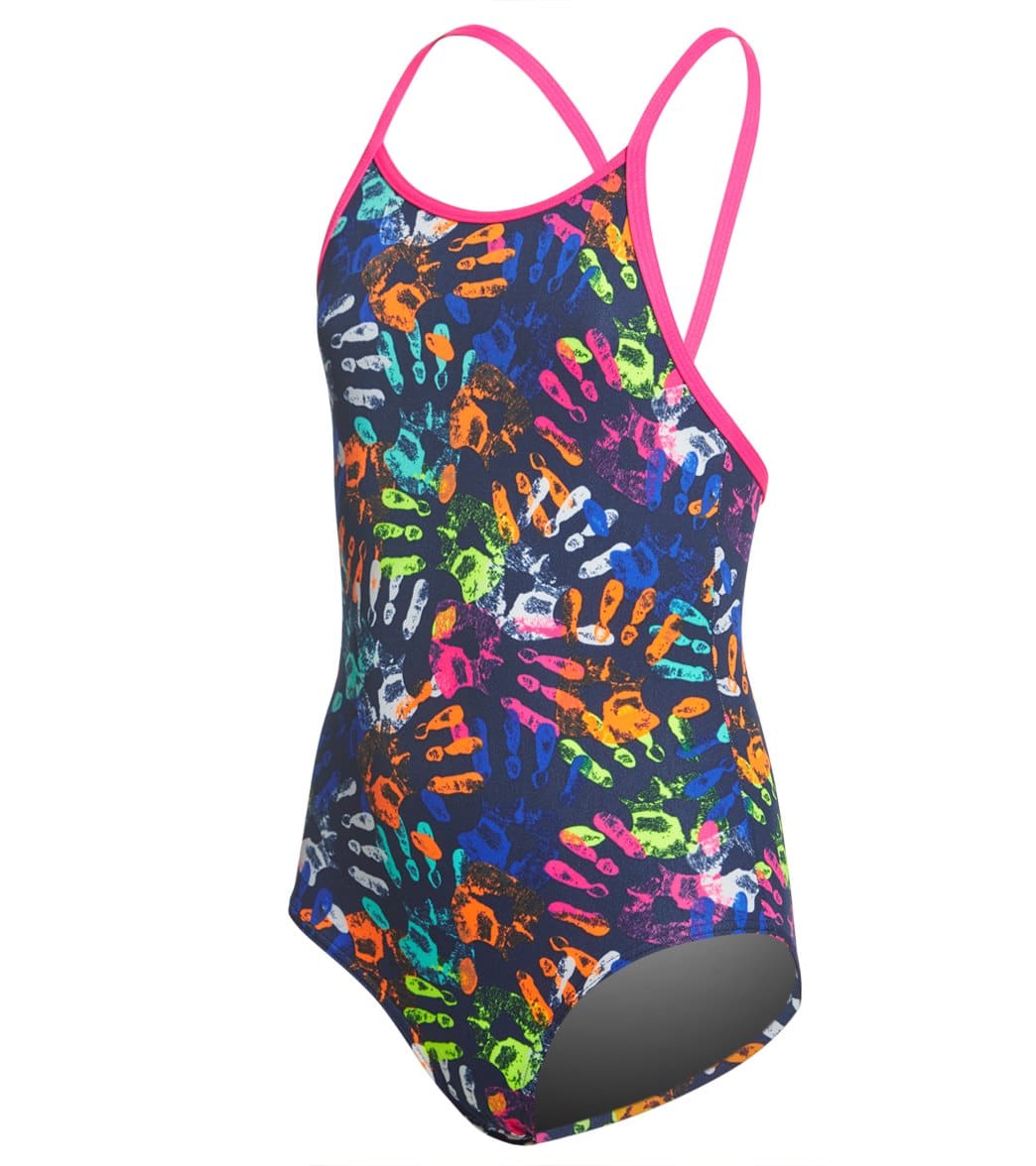 Funkita Toddler Girls' Hands Off One Piece Swimsuit - Multi 1T Polyester - Swimoutlet.com