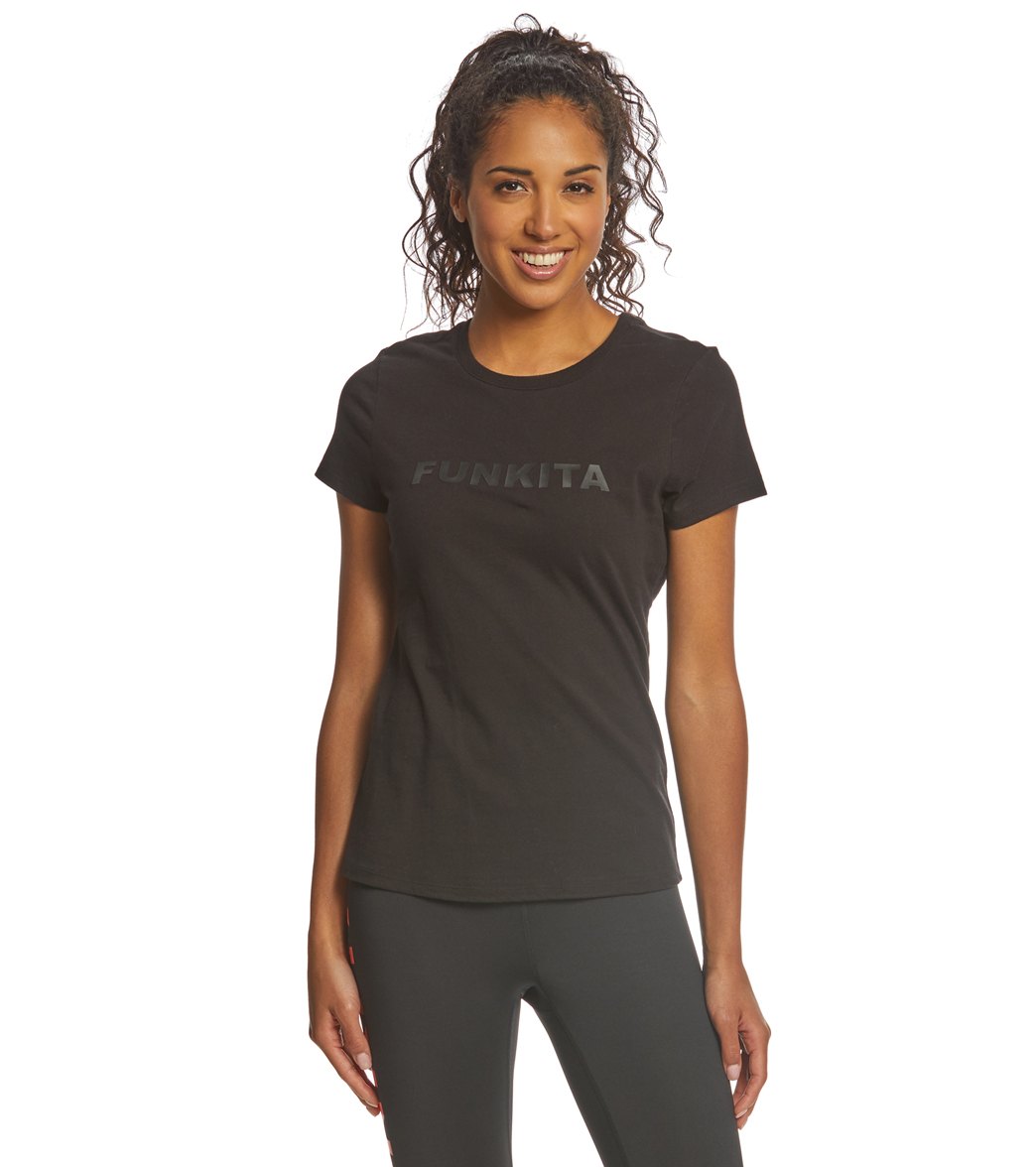 Funkita Women's Stampd T-Shirt - Black 28L Cotton - Swimoutlet.com