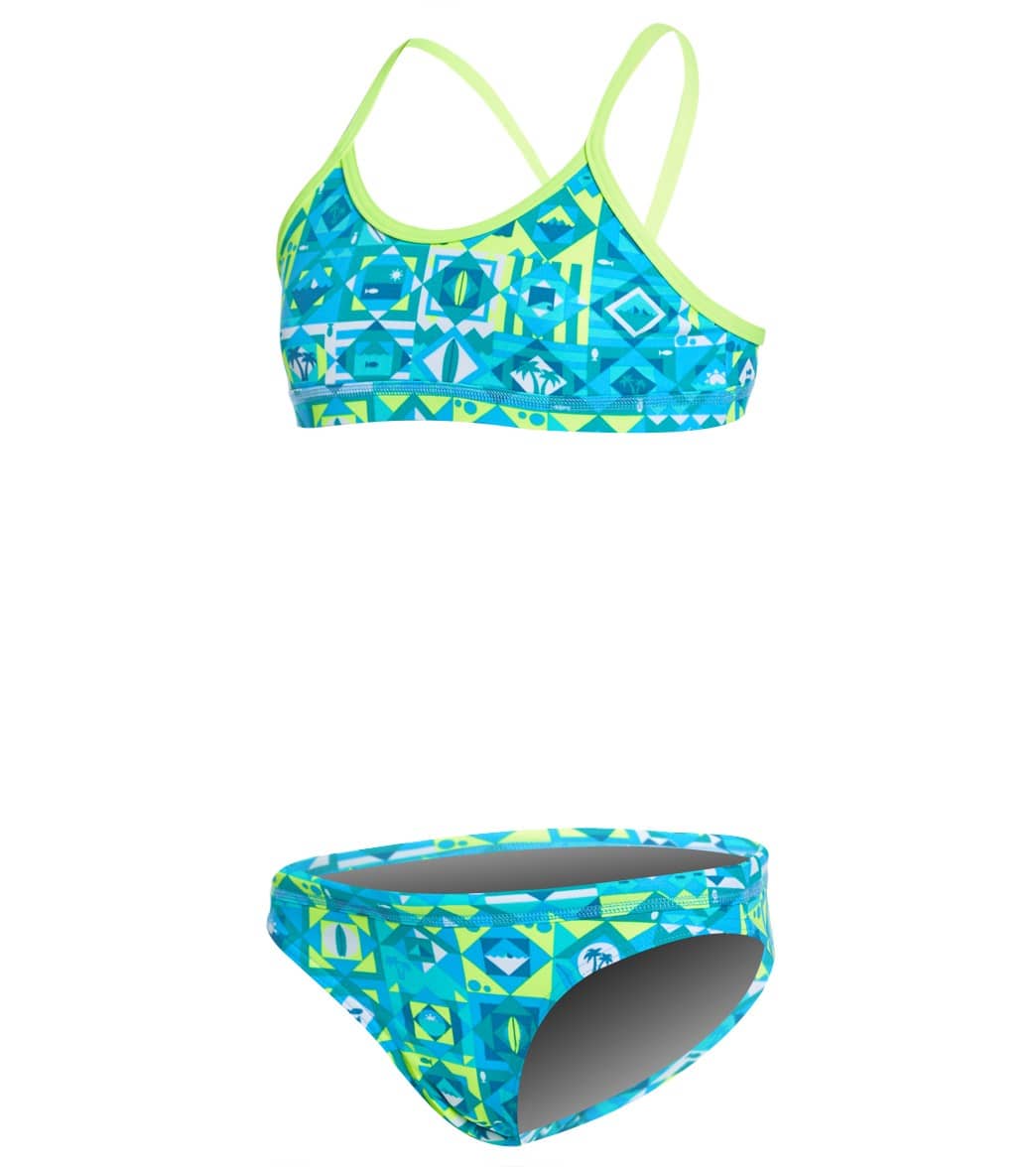 Funkita Girls Lime Light Racerback Two Piece Bikini Set At Swimoutlet