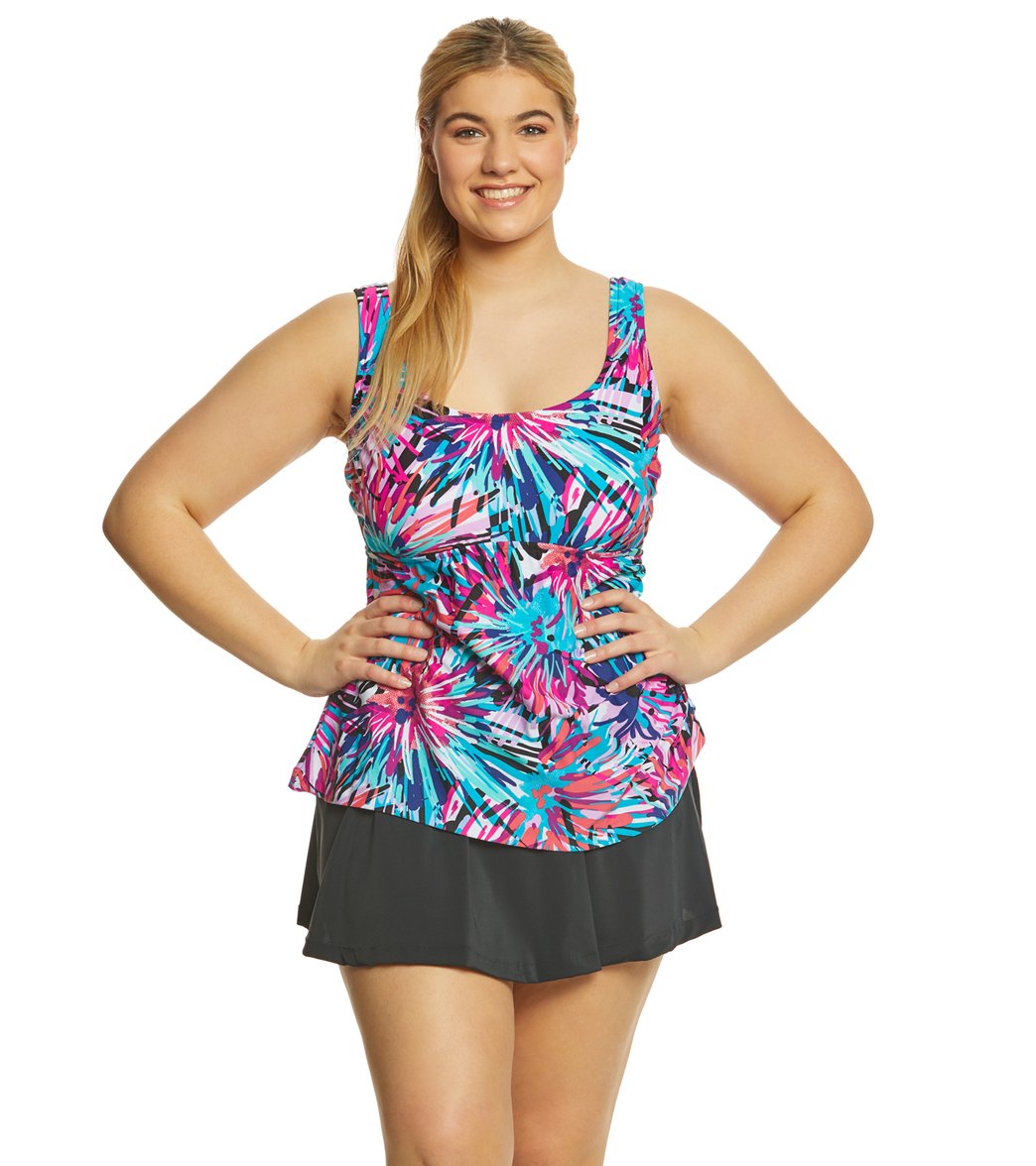 Maxine Plus Size Spinart Swimdress at SwimOutlet.com - Free Shipping