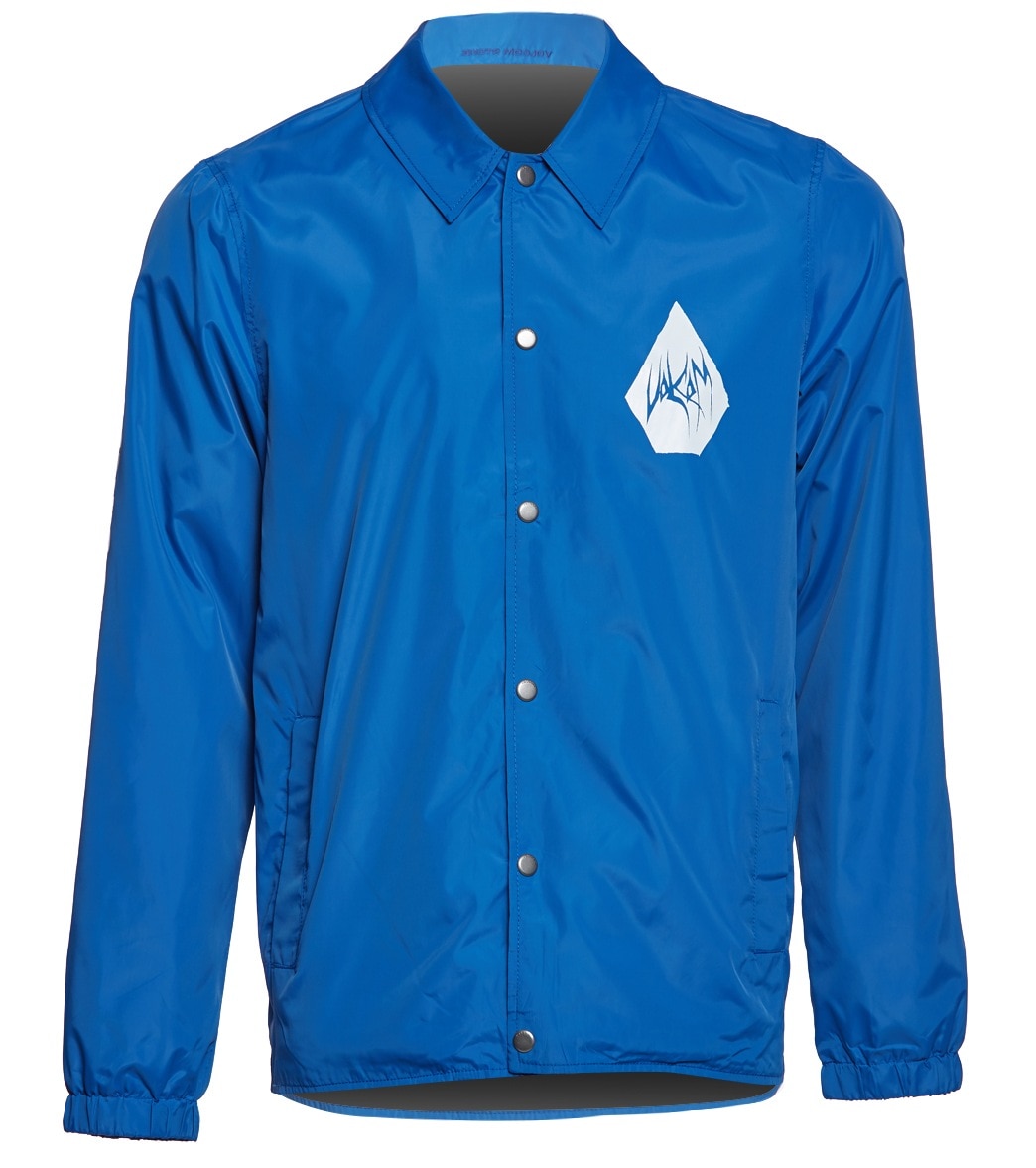 Volcom Men's Brews Coach Jacket - True Blue Large Polyester - Swimoutlet.com
