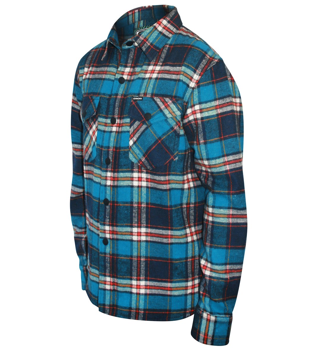 Grom Boys' Ranger Flannel Long Sleeve Shirt Big Kid - Blue X-Small 5-6 Cotton - Swimoutlet.com
