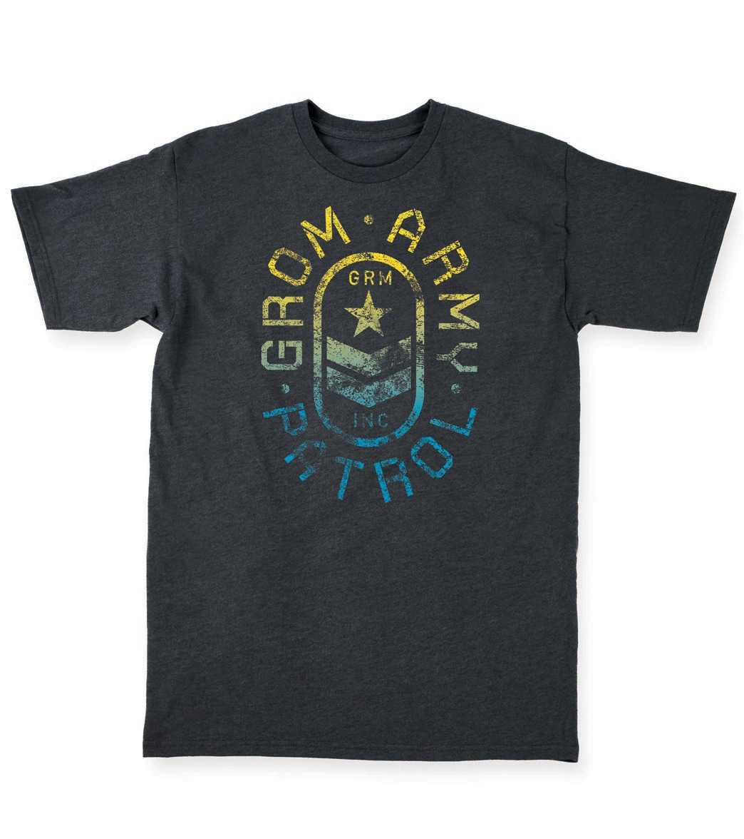 Grom Boys' Patrol Short Sleeve Tee Shirt Big Kid - Charcoal Medium 8 Cotton - Swimoutlet.com