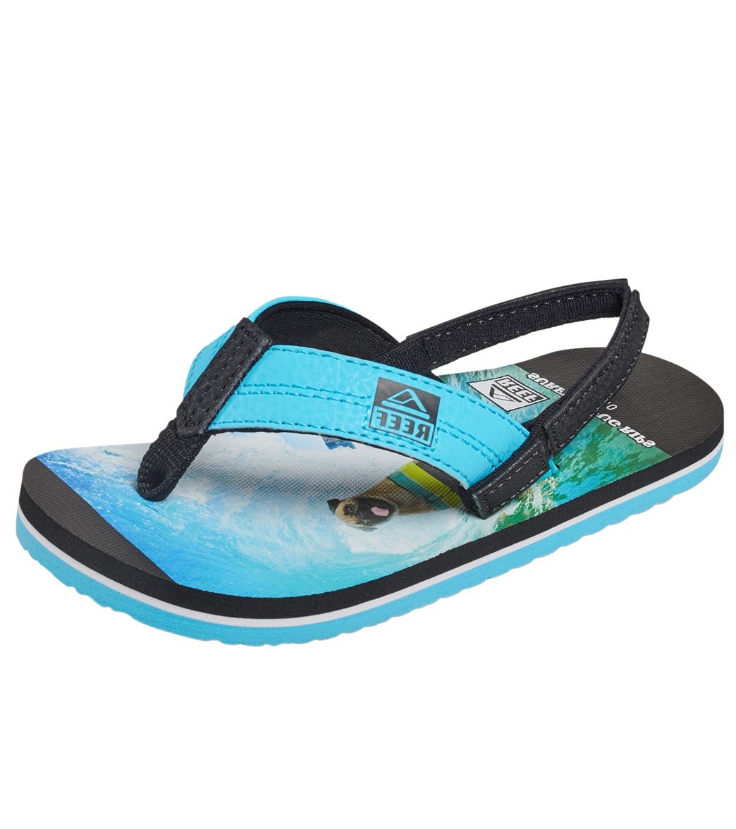 Reef Boy's Grom Photos Sandals Toddler - Surfing Pug 5/6 - Swimoutlet.com