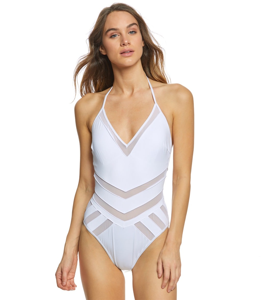 kenneth cole white one piece swimsuit