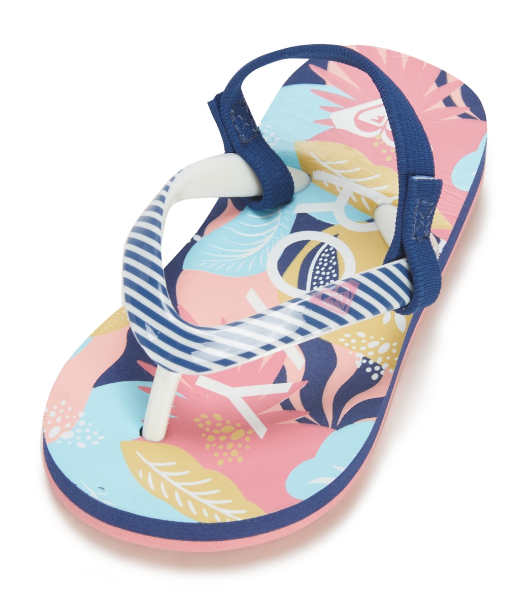 Roxy Girls' Pebbles Vi Sandals - Dazzling Blue/Hot Coral 10 - Swimoutlet.com