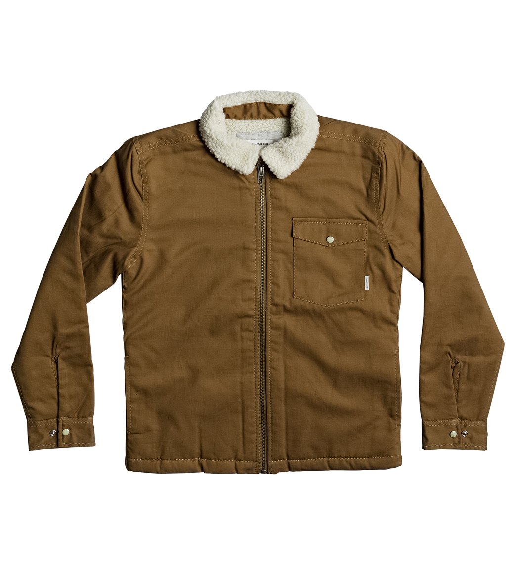 Quiksilver Boys' Dabein Long Sleeve Sherpa Jacket Big Kid - Brown X-Small Cotton - Swimoutlet.com