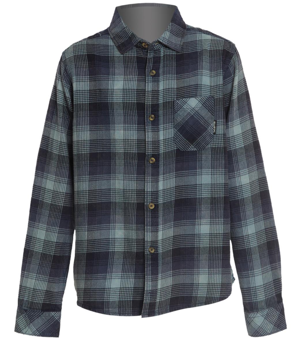 Billabong Boys' Long Sleeve Freemont Flannel Shirt Big Kid - Navy Xl 18/20 Big Cotton - Swimoutlet.com