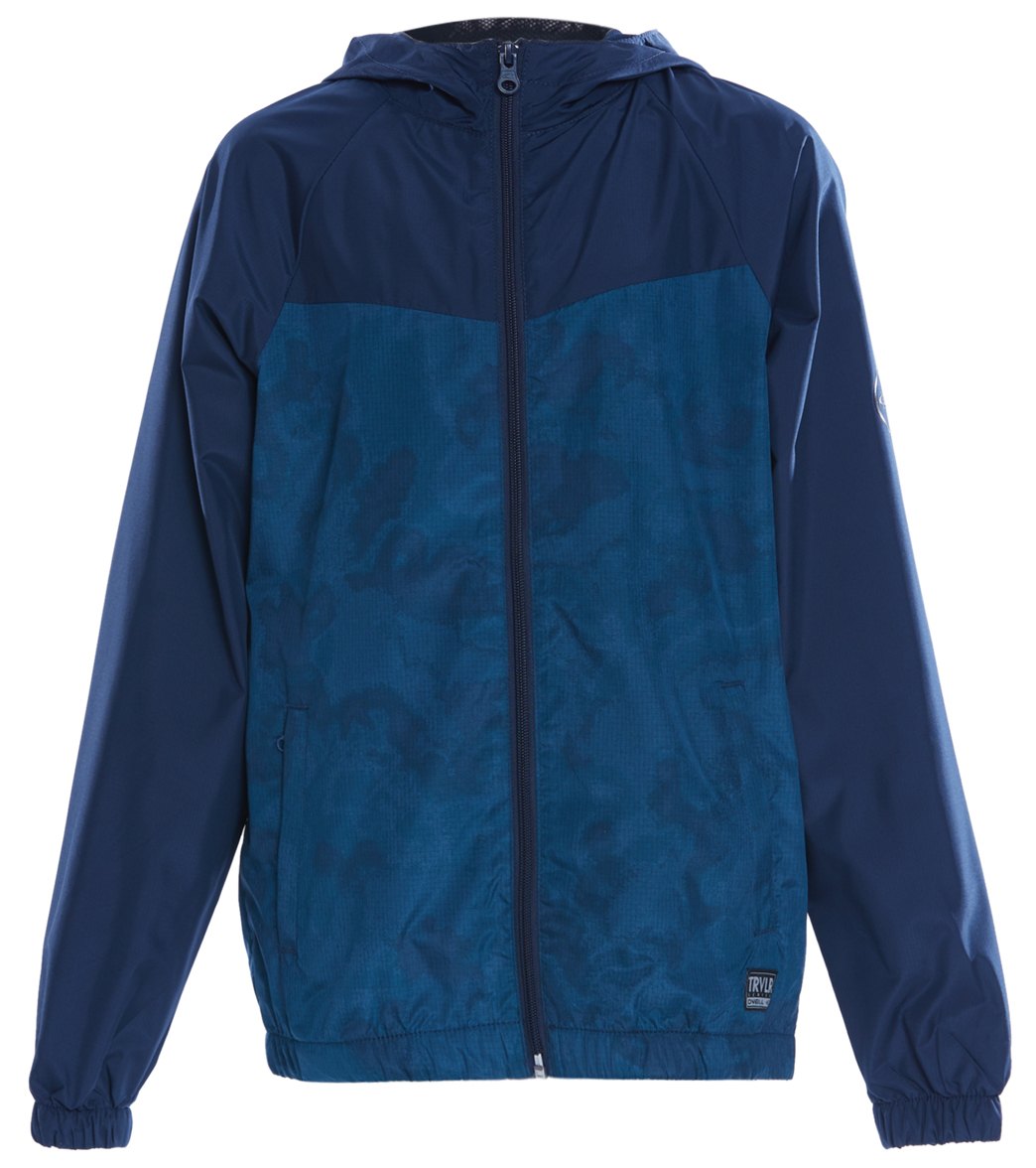 O'neill Boys' Travelers Windbreaker Jacket Big Kid - Dark Blue Large Polyester - Swimoutlet.com