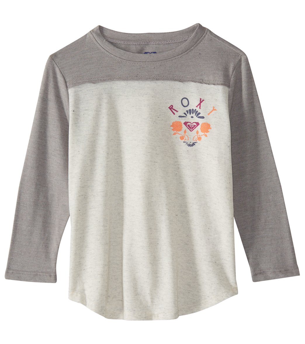 Roxy Girls' Rose Beach Football Long Sleeve Tee Shirt - Sea Spray 3 Cotton/Polyester - Swimoutlet.com