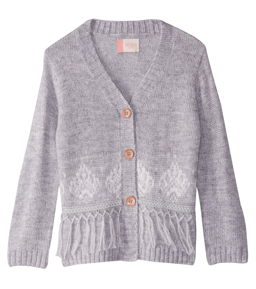 Roxy Girls' Miles From You Long Sleeve Cardigan Sweater - Heritage Heather 2 Acrylic - Swimoutlet.com