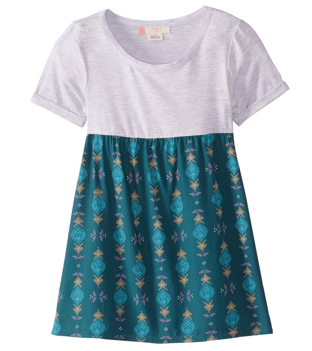 Roxy Girls' Branche Of Lilac 2 Short Sleeve Tee Shirt Dress - Pacific Little Desert - Swimoutlet.com