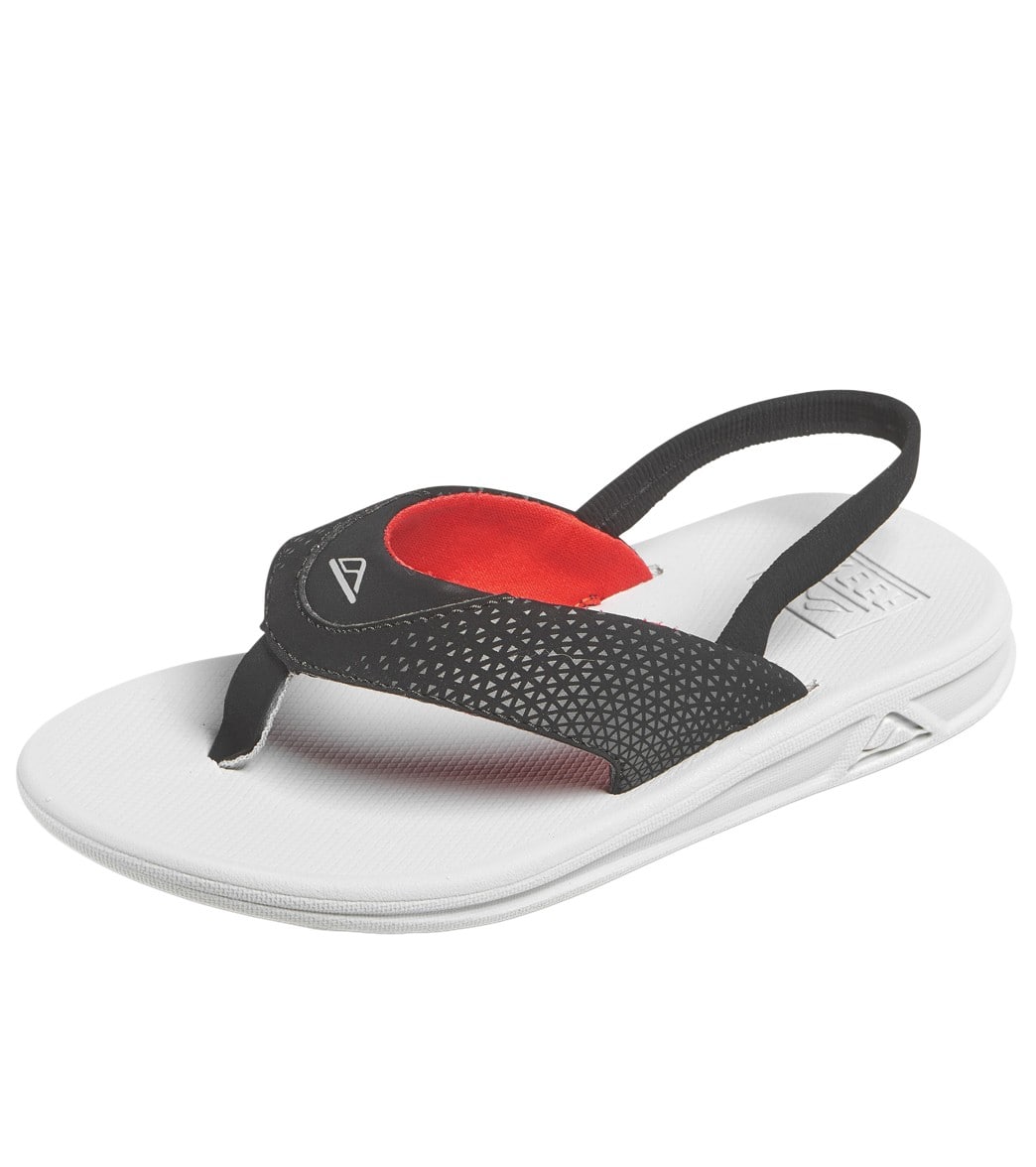Reef Little Boys' Grom Rover Sandals - Grey/Red 4/5 - Swimoutlet.com