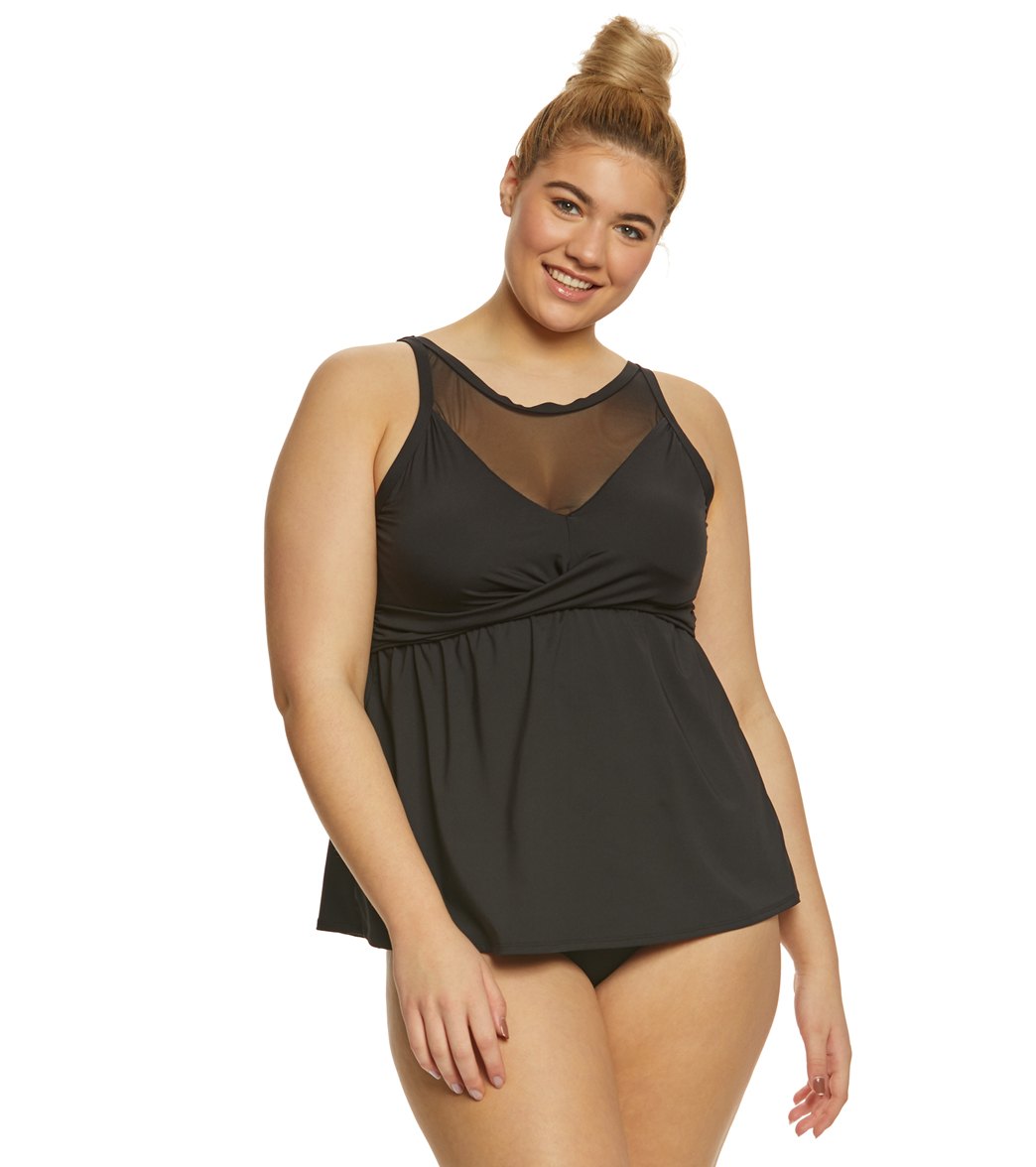 Coco Reef Plus Size Classic Solid Dreamweaver Tankini Top at SwimOutlet ...