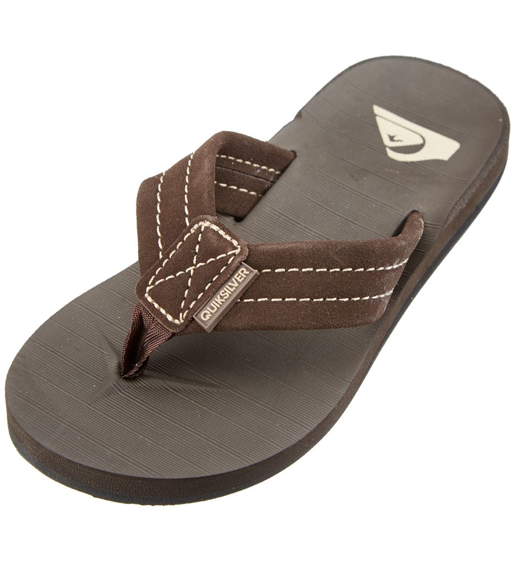 Quiksilver Boys  Carver Suede Flip  Flop  at SwimOutlet com