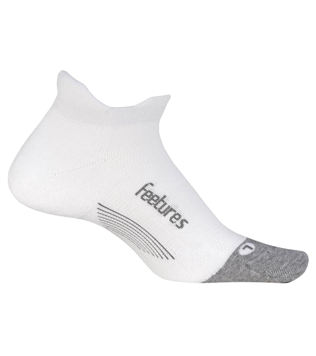 Feetures Elite Max Cushion No Show Tab Socks - White Small Nylon/Polyester/Spandex - Swimoutlet.com