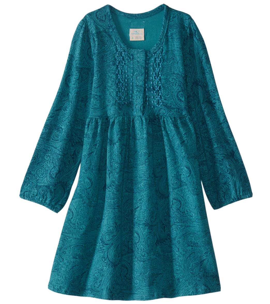 O'neill Girls' Sofie Knit Long Sleeve Dress Toddler - Deep Waters 2T Cotton - Swimoutlet.com