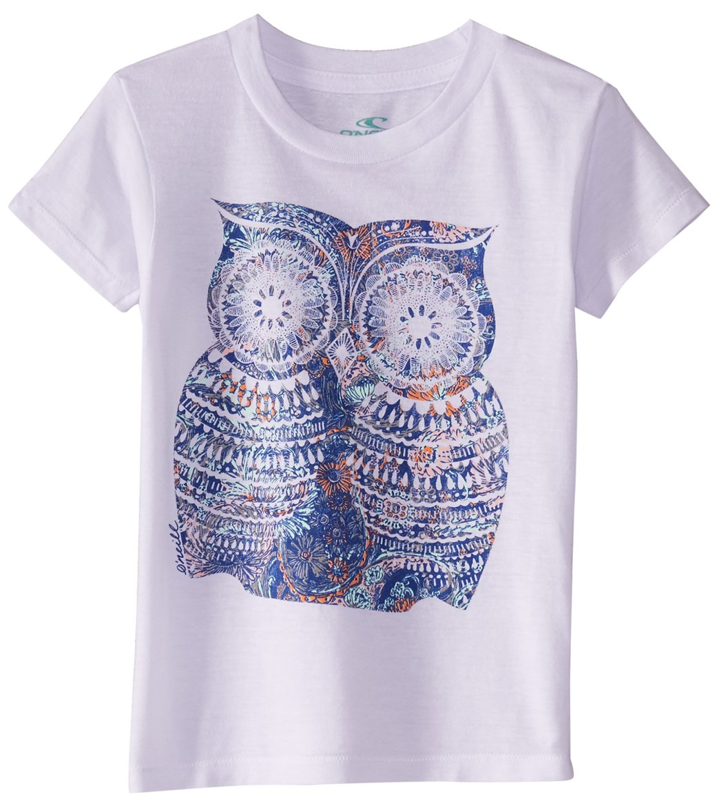 O'neill Girls' Night Bird Tee Shirt Toddler - White Medium 5 Cotton/Polyester - Swimoutlet.com