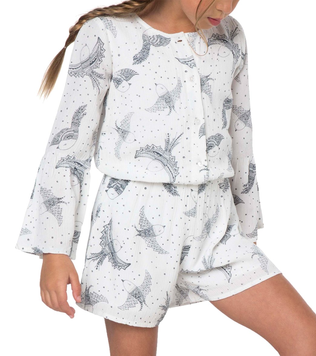 O'neill Girls' Lana Long Sleeve Romper Toddler - White 2T Cotton - Swimoutlet.com