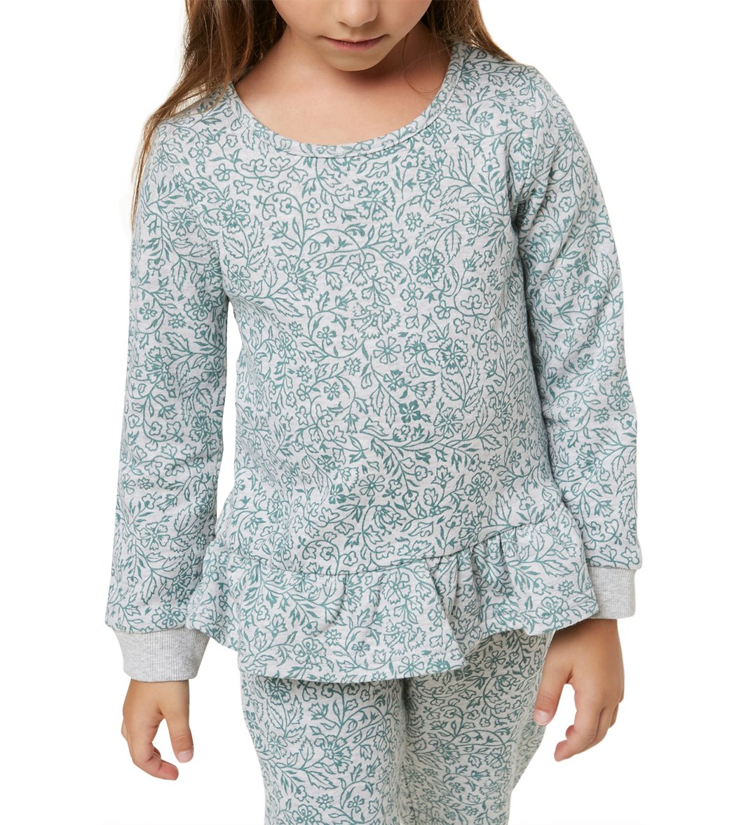 O'neill Girls' Loveland Pullover Fleece Top Toddler - Heather Grey 2T Cotton/Polyester - Swimoutlet.com