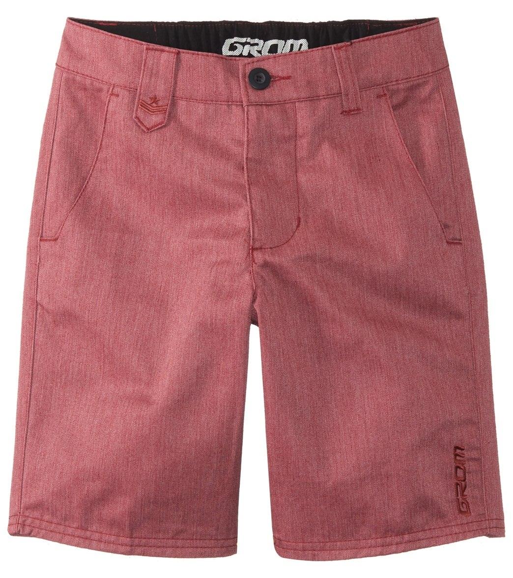 Grom Boys' Cruiser Walkshorts Big Kid - Burgandy Medium Cotton/Polyester - Swimoutlet.com